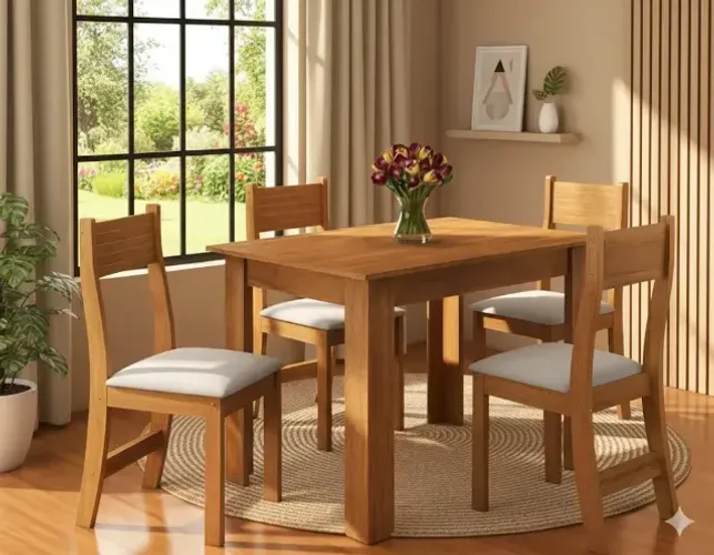 Mesa de Jantar Palace com Cadeiras Brisa Bronze (PRODUTO EM OFERTA)*