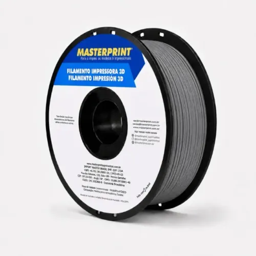 Filamento 3D PETG Cinza 1.75mm 1KG Masterprint Para Impressora 3D
