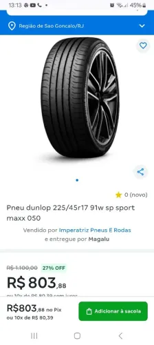 Peneu dunlop aro 17