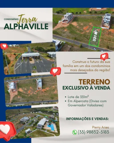 Terreno 331m2 - Condomínio Terras Alphaville