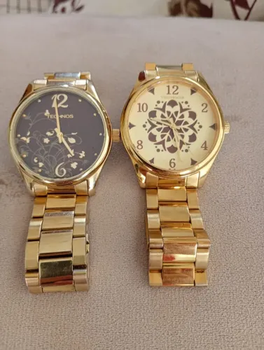 Relógios feminino Technos original dourado, modelo 2035DDE/2035LRL