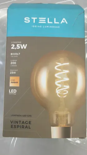 Lâmpada LED G95 Vintage Espiral de 2,5W da Stella (modelo STH8244/24)