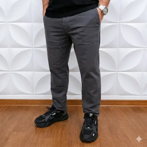 Calça Sarja Bolso Faca Masculina Esporte Fino