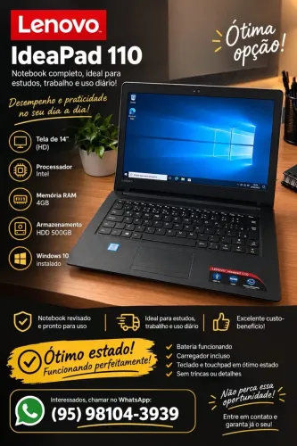 OPORTUNIDADE! NOTEBOOK LENOVO IDEAPAD 110 A VENDA