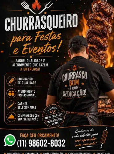Churrasqueiro Para Festas e Eventos!! Melhor Preço Garantido!!
