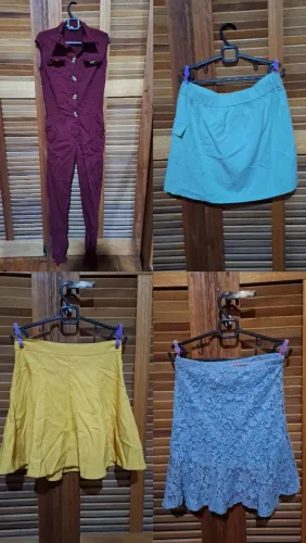 Lote de saias e macacão 