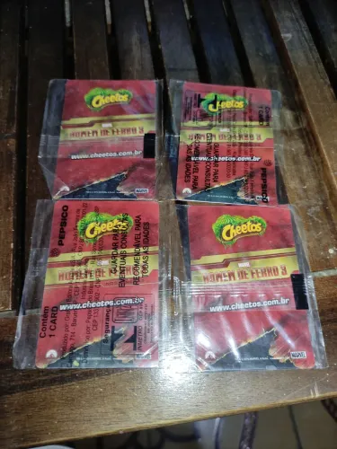 4 cards lacrados homem de ferro ,, descrição*