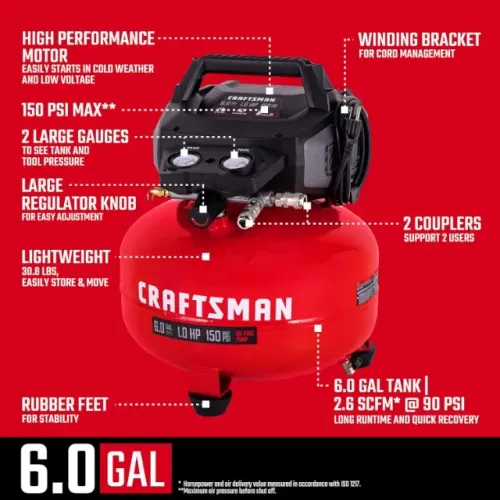 Compressor de Ar Craftsman 6 Galões 150 PSI - Importado dos EUA - Excelente Estado