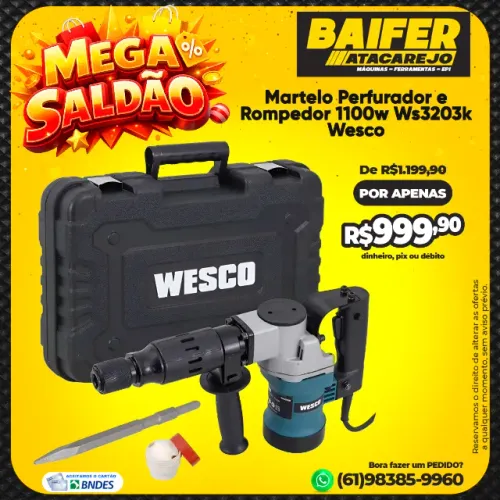 Martelo Perfurador e Rompedor 1100w Ws3203k Wesco