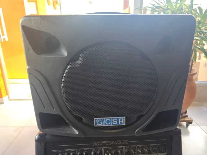 Caixa Amplificada Profissional Entradas para  4 Microfones + Guitarra
