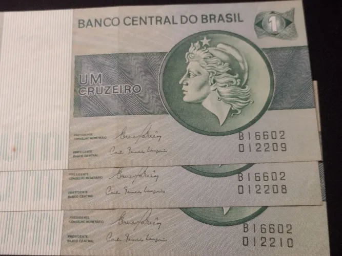 Cedula antiga para colecionador números sequenciais 