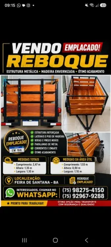 Vendo carrocinha reboque