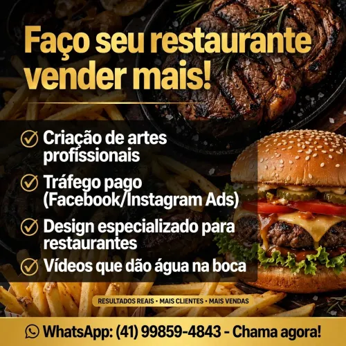 Designer Para Restaurante - Artes e Tráfego Pago - Curitiba