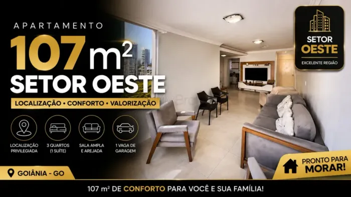 APARTAMENTO | SETOR OESTE | 107 M2 | 3 QUARTOS | REFORMADO