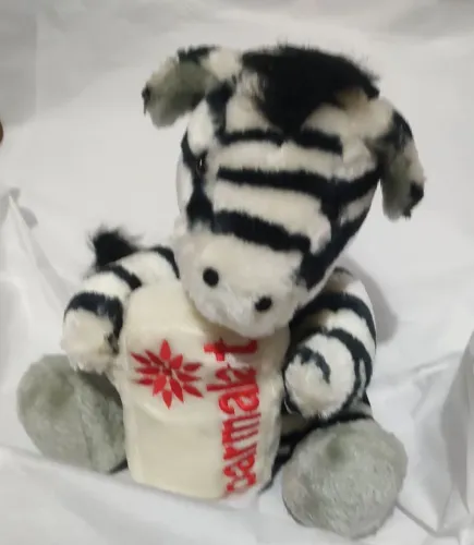 Boneco de pelúcia zebra da Parmalat