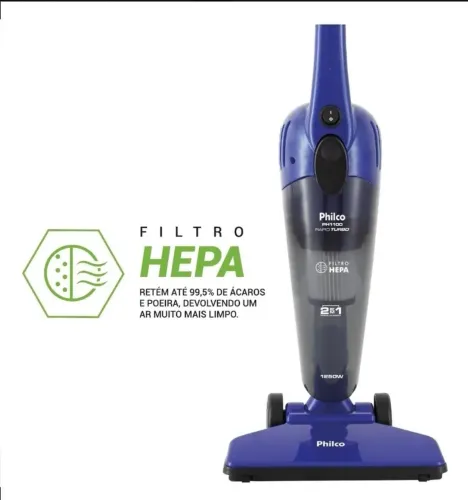 Aspirador de Pó Philco PH1100AZ 2 em 1 Rapid Turbo 1L 1250W