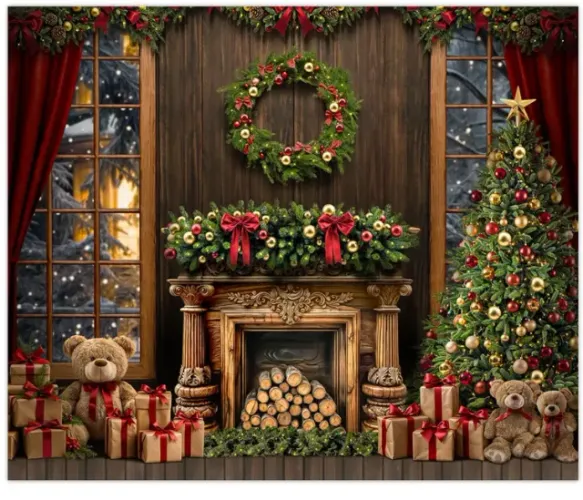 Fundo Fotográfico Gigante Natal Em Tecido Horizontal 3x2,5m