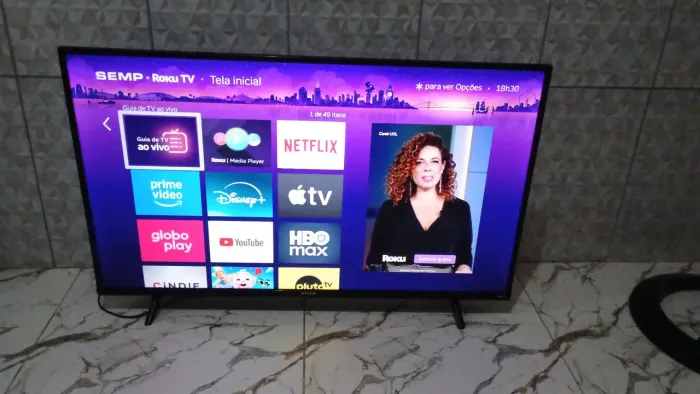 Tv Semp 43 polegadas smart 4k roku tv completa