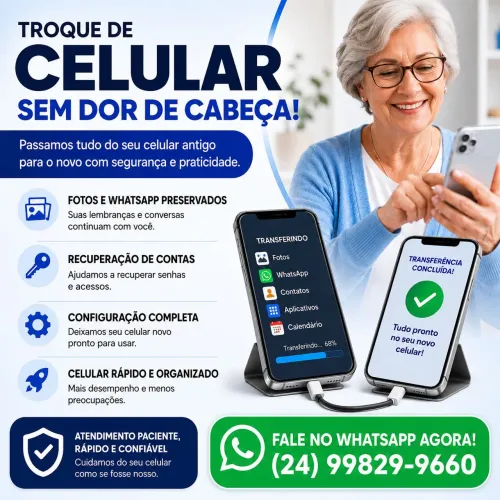 Configuração de Celular, Senhas e Backup - Mambucaba