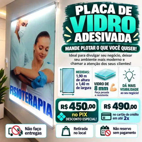 Placa de vidro propaganda