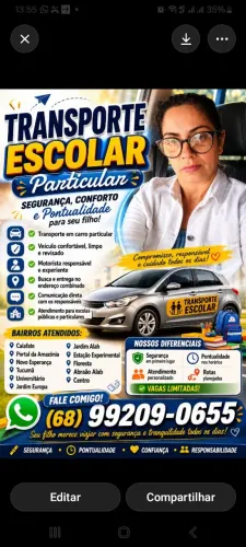 Transporte de crianças e adolescentes (escola e cursos)