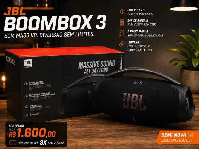 Boombox 3 semi nova pouco usada
