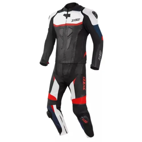 Macacão X11 Speed 2 couro 2 peças Tricolor Azul Branco Vermelho E Preto