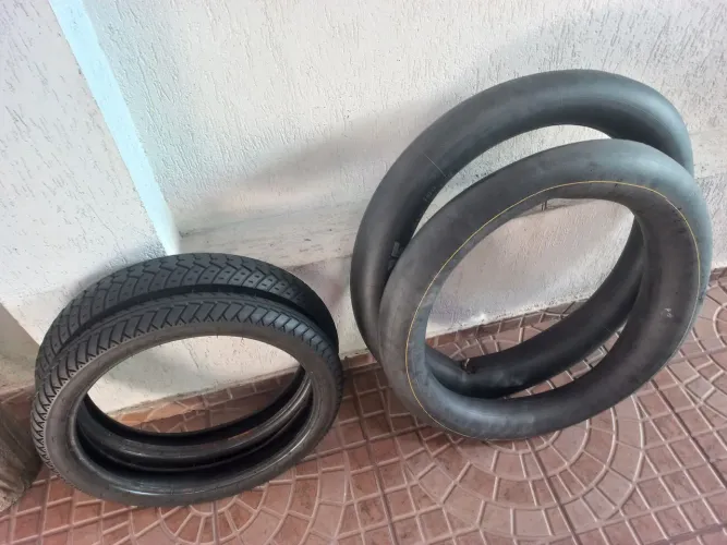 Par pneu aro 18 com camara oportunidade