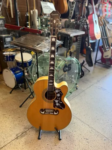 VIOLÃO EPIPHONE EJ-200SCE GOLD | SHADOW eSONIC II | NANOFLEX + NANOMAG