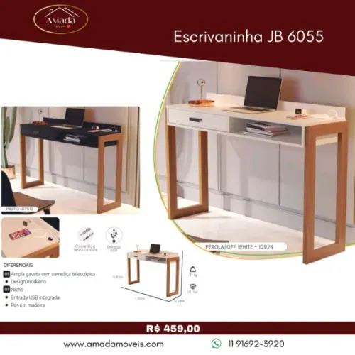 Escrivaninha JB 6055, a pronta entrega 