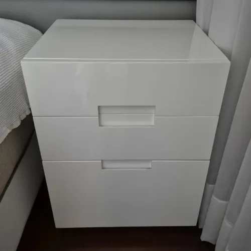 Criado Gaveteiro c/ 3 gavetas Laqueado Branco