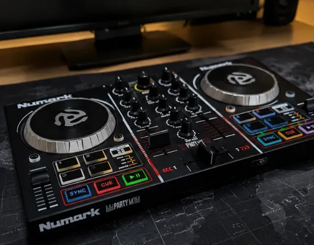 Controladora DJ Numark Party Mix Original + Caixa e Cabos