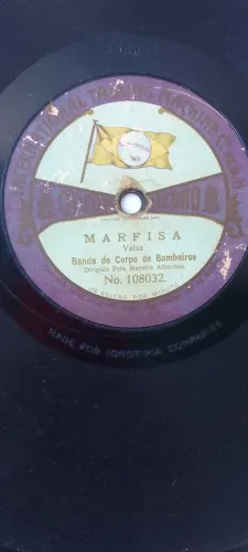 Dico 78 rpm Marfisa Valsa do corpo de bombeiros Casa Edison Baquelite Raro