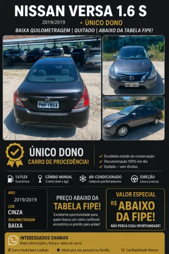 Nissan Versa S 1.6 16V Flexstart 4P Mec. 2019