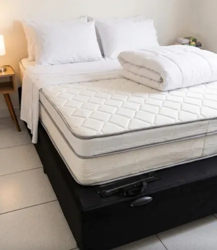 Cama box baú com colchão de molas ensacadas - URGENTE