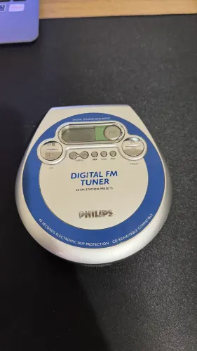 Discman Philips AZT3202 Com Rádio FM + Fonte Original (Para Reparo/Peças)