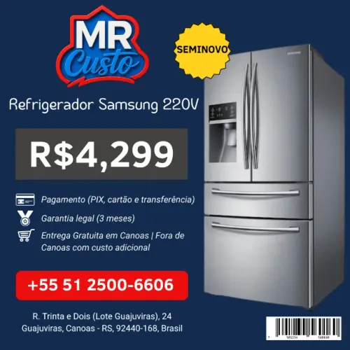 Geladeira Samsung Seminova | Revisada e Testada, com Garantia e Frete Grátis | MR Custo