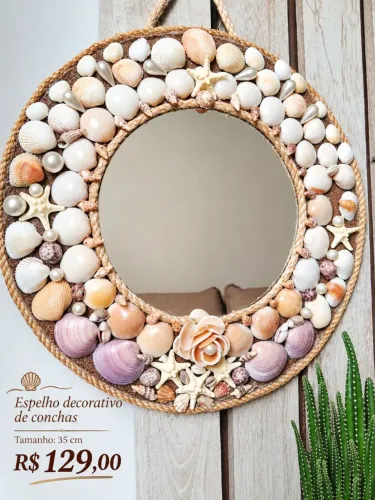 Espelho decorativo conchas