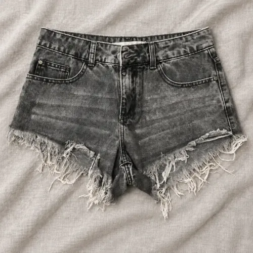 Shorts Jeans Rosa Chá Feminino Tam 34 Cinza