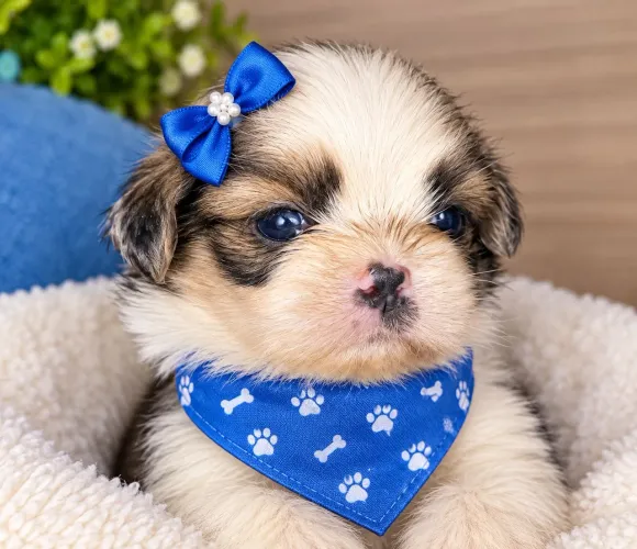 Shih tzu Machos vacinados com Pedigree
