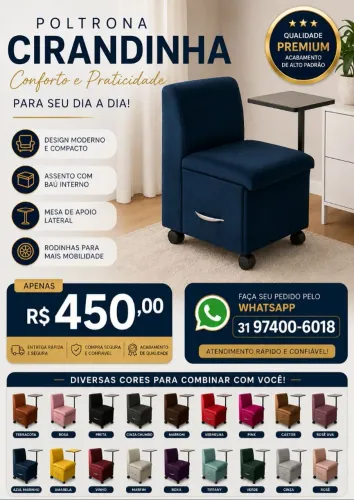 Poltrona manicure, nail designer cirandinha