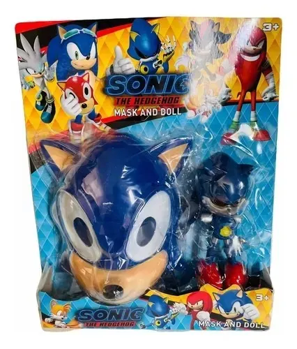 Boneco Sonic com Máscara Brinquedo Infantil Diversão Garantida