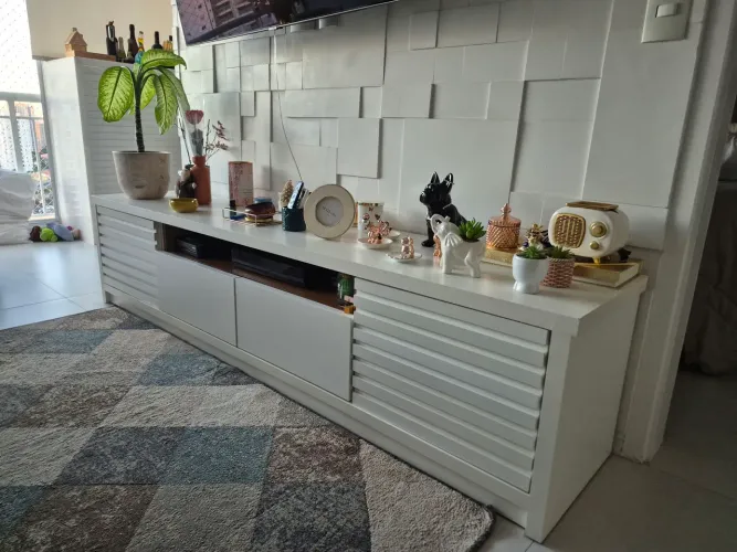 Rack para TV planejado branco moderno - excelente estado