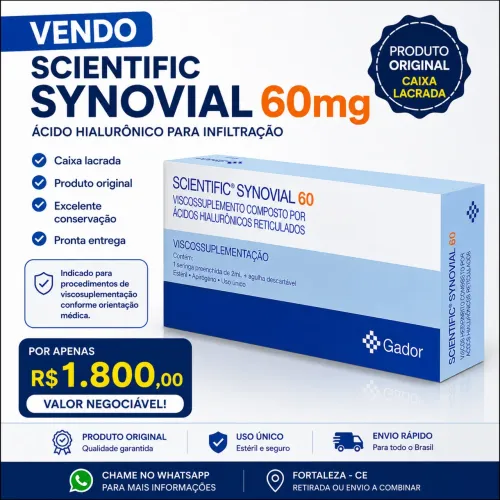 Scientific Synovial 60mg Original Lacrado | Ácido Hialurônico