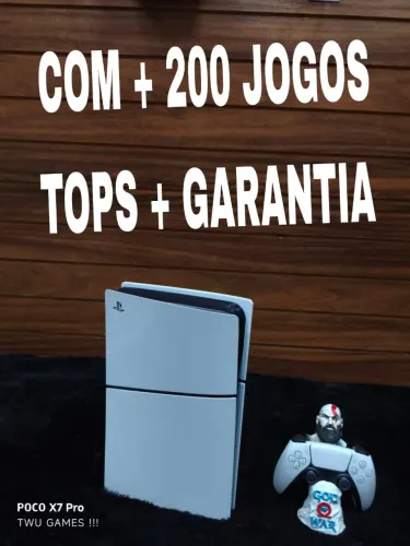 PS5 + 200 jogos tops + garantia 