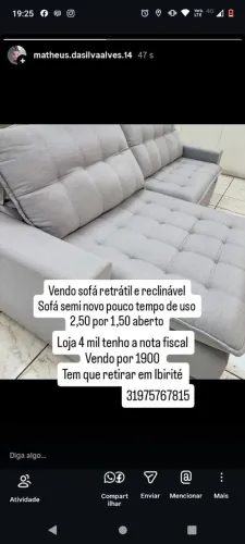 Vendo sofá retrátil e reclinável e rack rústico 