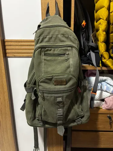 Mochila de lona Viagem usada 