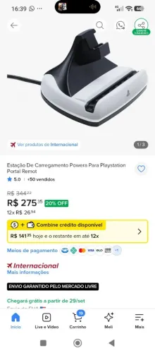 estação de carregamento powera para PlayStation portal remot