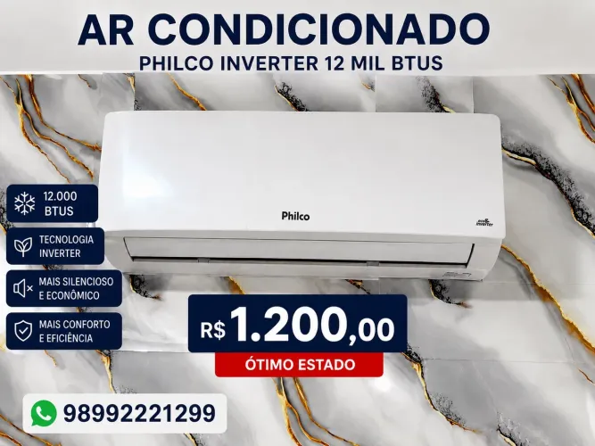 Ar-Condicionado Philco Inverter 12.000 BTUs - Ótimo Estado | R$ 1.200