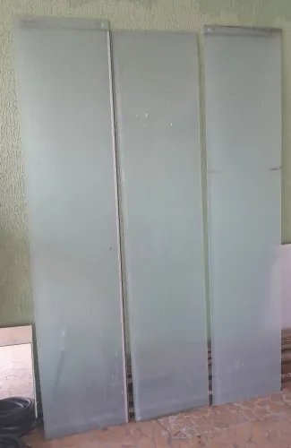 6 Folhas de Vidro Opaco Azulado